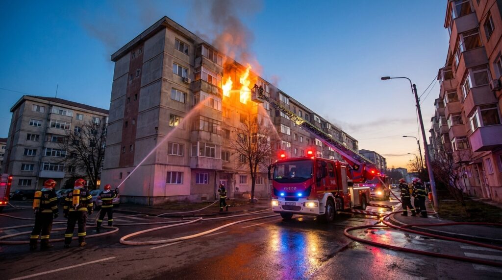 URGENT: Incendiu Devastator la un Apartament din Târgoviște. Bilanțul Cutremurător al Victimelor Ajunse la Spital