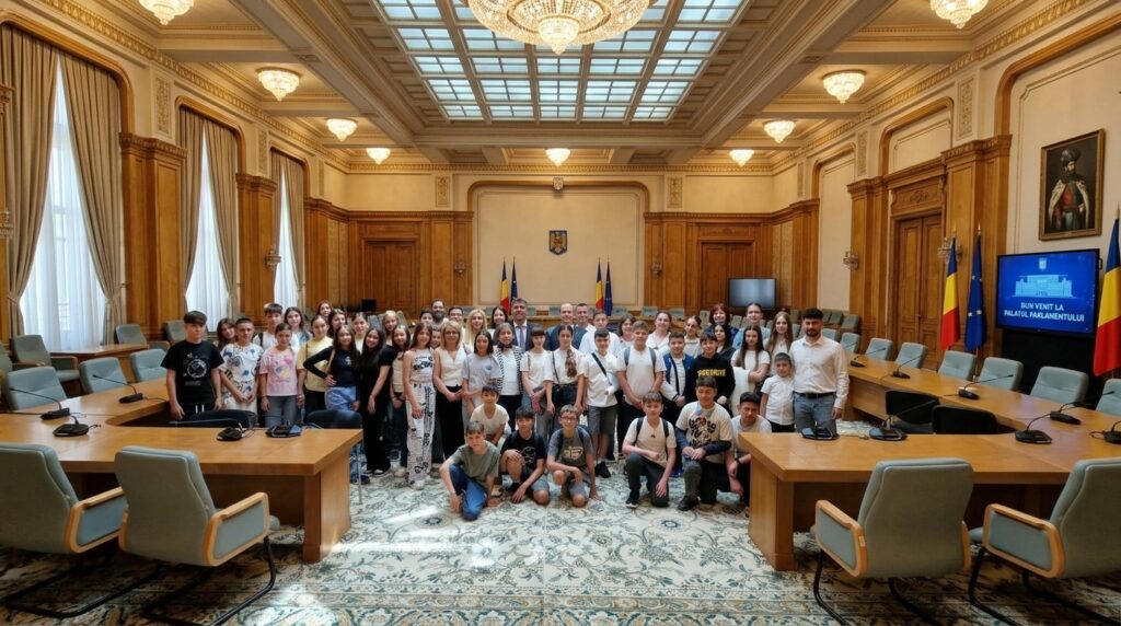 Lecție de democrație la nivel înalt: 55 de elevi din Bucșani la Parlament. Ce s-a discutat în spatele ușilor închise?